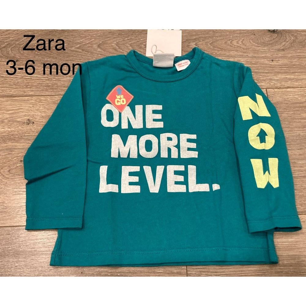 NWT Zara baby boy 3-6 month One More Level long sleeve tshirt